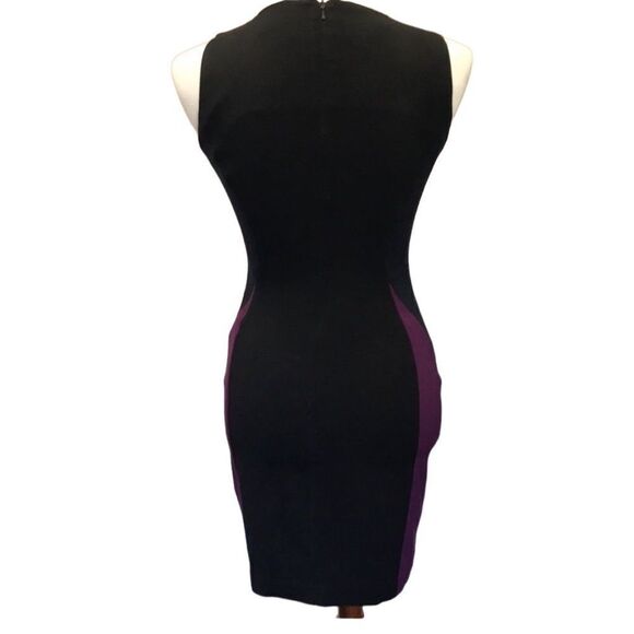 👗 French Connection Black and Purple Work Dress - Size 2 - Picture 2 of 4